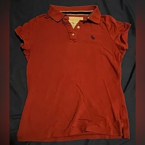 Red Abercrombie & Fitch Vintage polo collar shirt